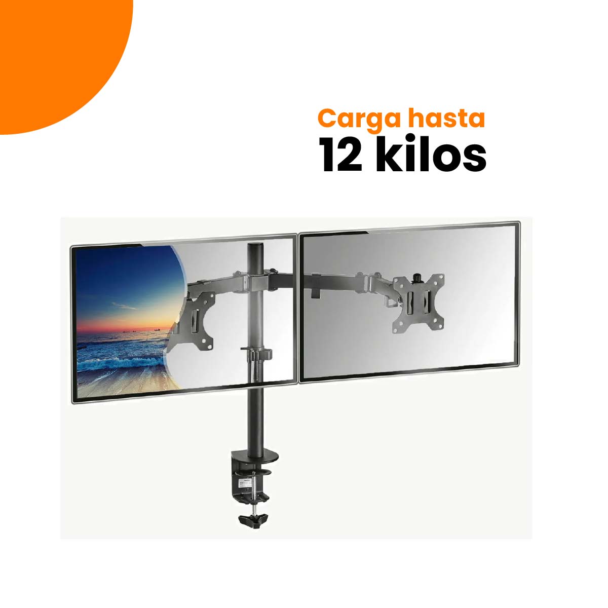 SOPORTE DE MONITOR 13'- 27' PULGADAS CON DOBLE BRAZO COLOR NEGRO - 5