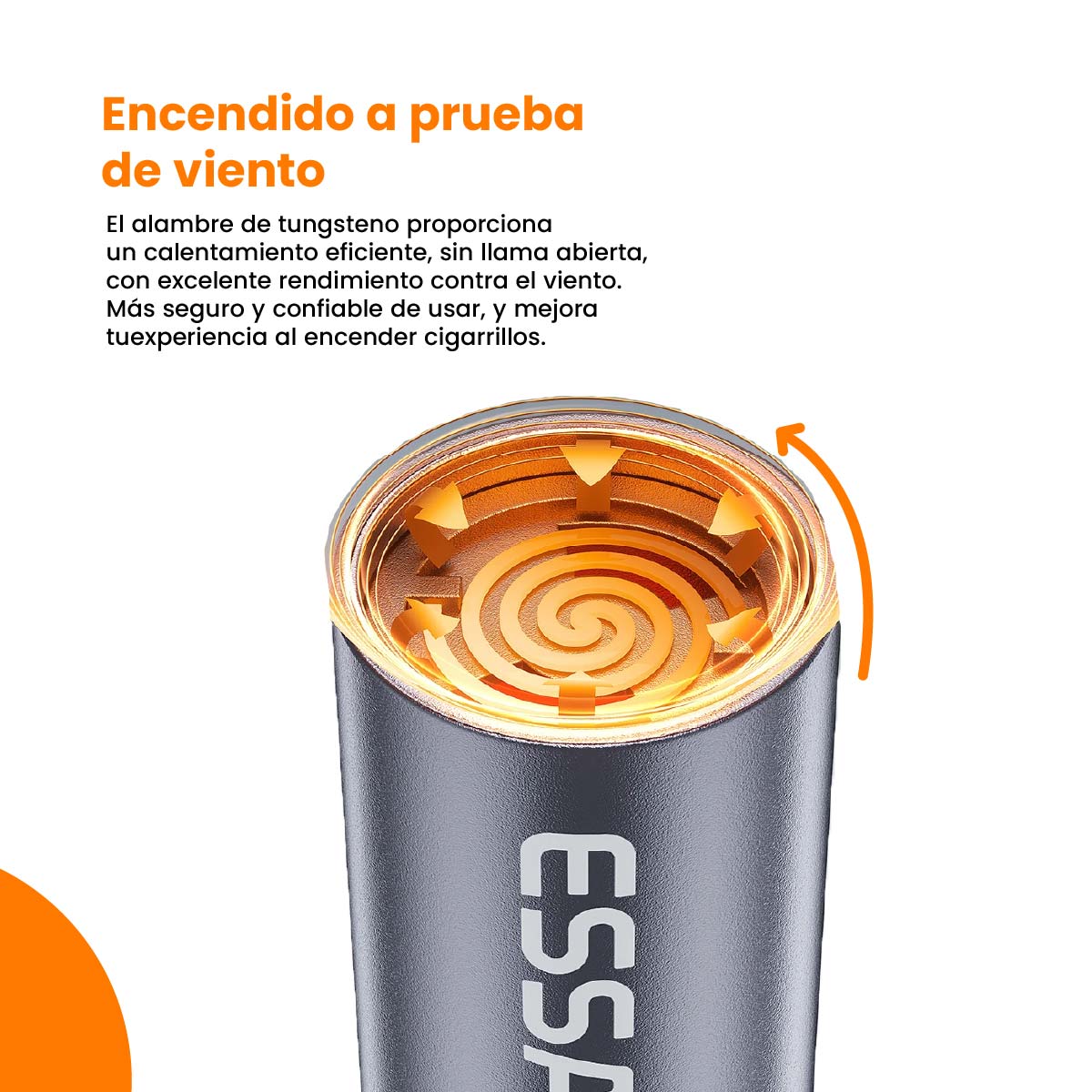MINI ENCENDEDOR ELÉCTRICO  ESSAGER TIPO C PARA CELULAR  FÁCIL TRANSPORTE - 6