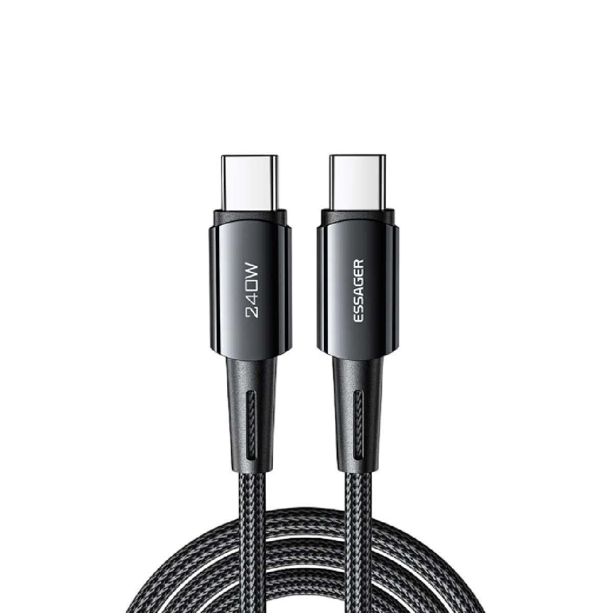 CABLE DE CARGA RAPIDA ESSAGER USB C- USB C 240W DE 1M COLOR NEGRO - 1
