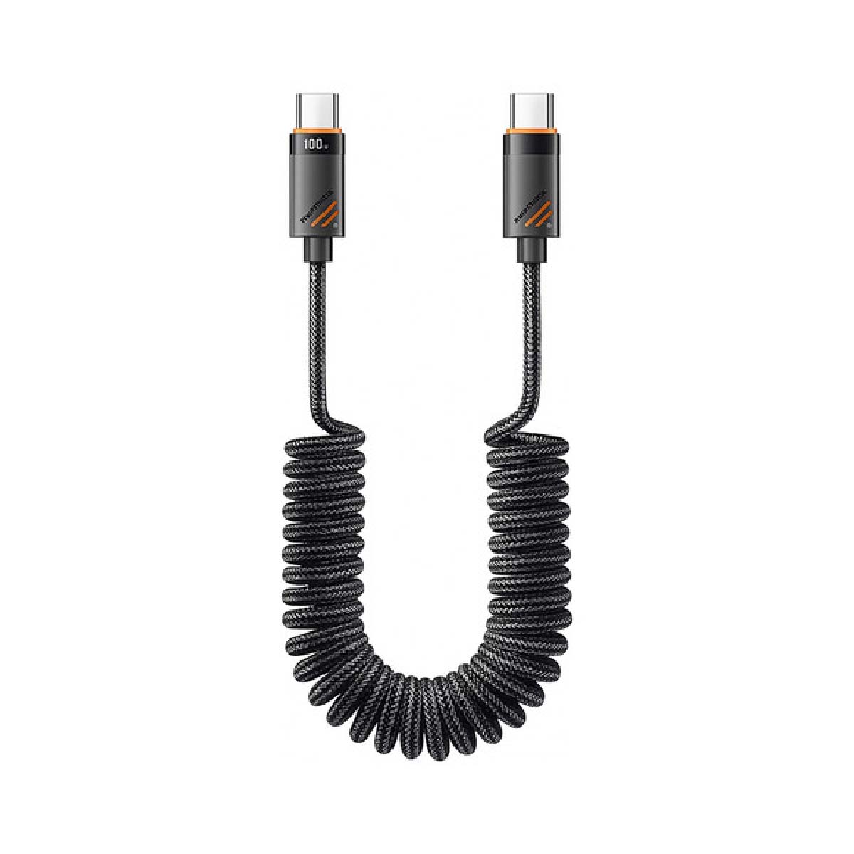 CABLE DE CARGA RÁPIDA ESSAGER 5A 100W DE USB C-USB C COLOR NEGRO - 1