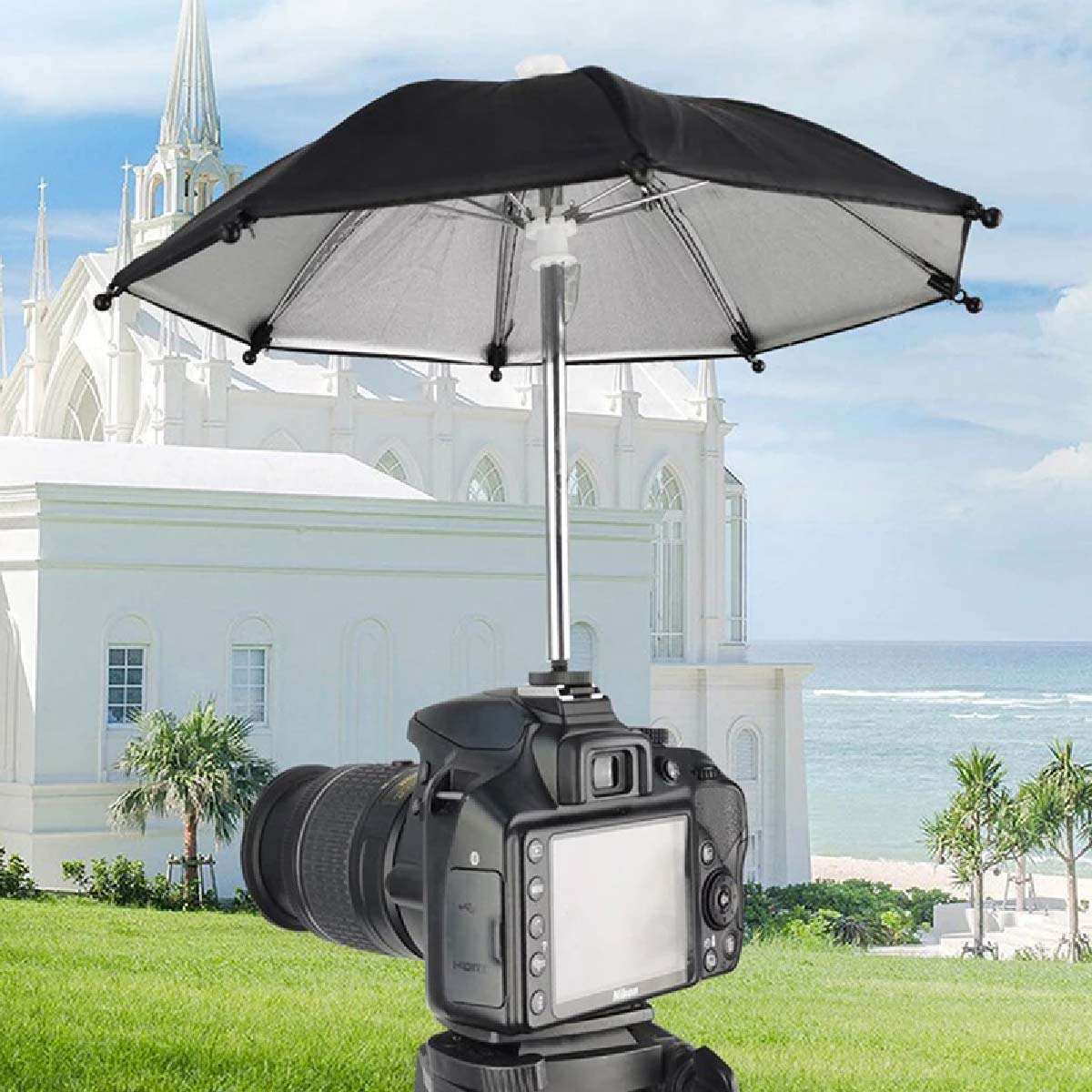 MINI PARAGUAS CON ZAPATA PARA CÁMARA- IDEAL PARA FOTOGRAFÍAS - 7