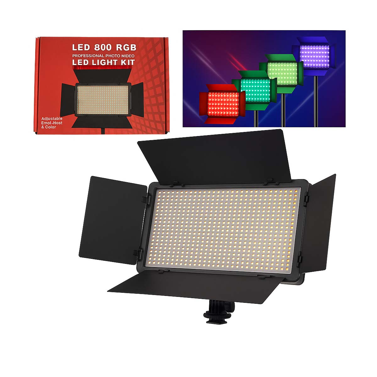 PANEL DE LUZ RGB CON VISERAS LED U800+RGB PARA FOTOGRAFIA Y VIDEO - 3
