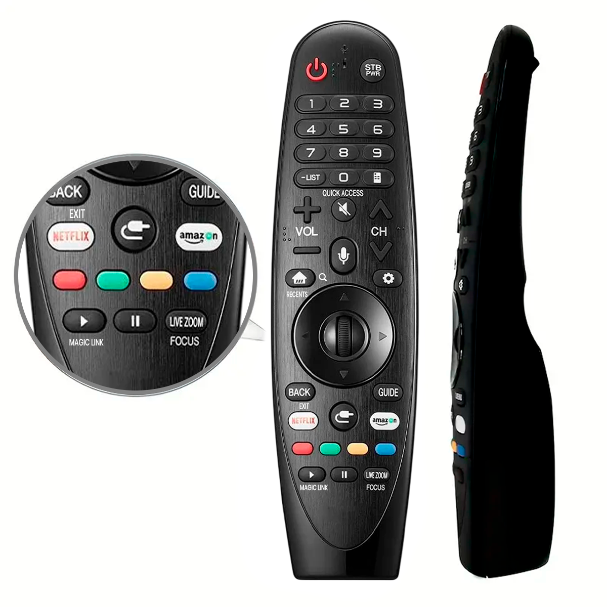 CONTROL REMOTO PARA TV LG SMART LED LCD 4K + FUNDA COLOR NEGRO - 4