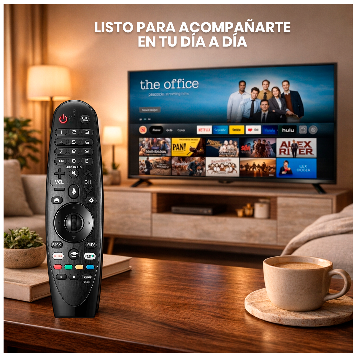 CONTROL REMOTO PARA TV LG SMART LED LCD 4K + FUNDA COLOR NEGRO - 7