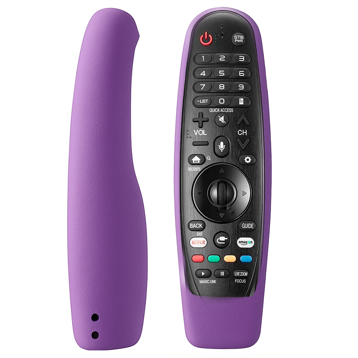 CONTROL REMOTO PARA TV LG SMART LED LCD 4K + FUNDA  COLOR  MORADO - 1