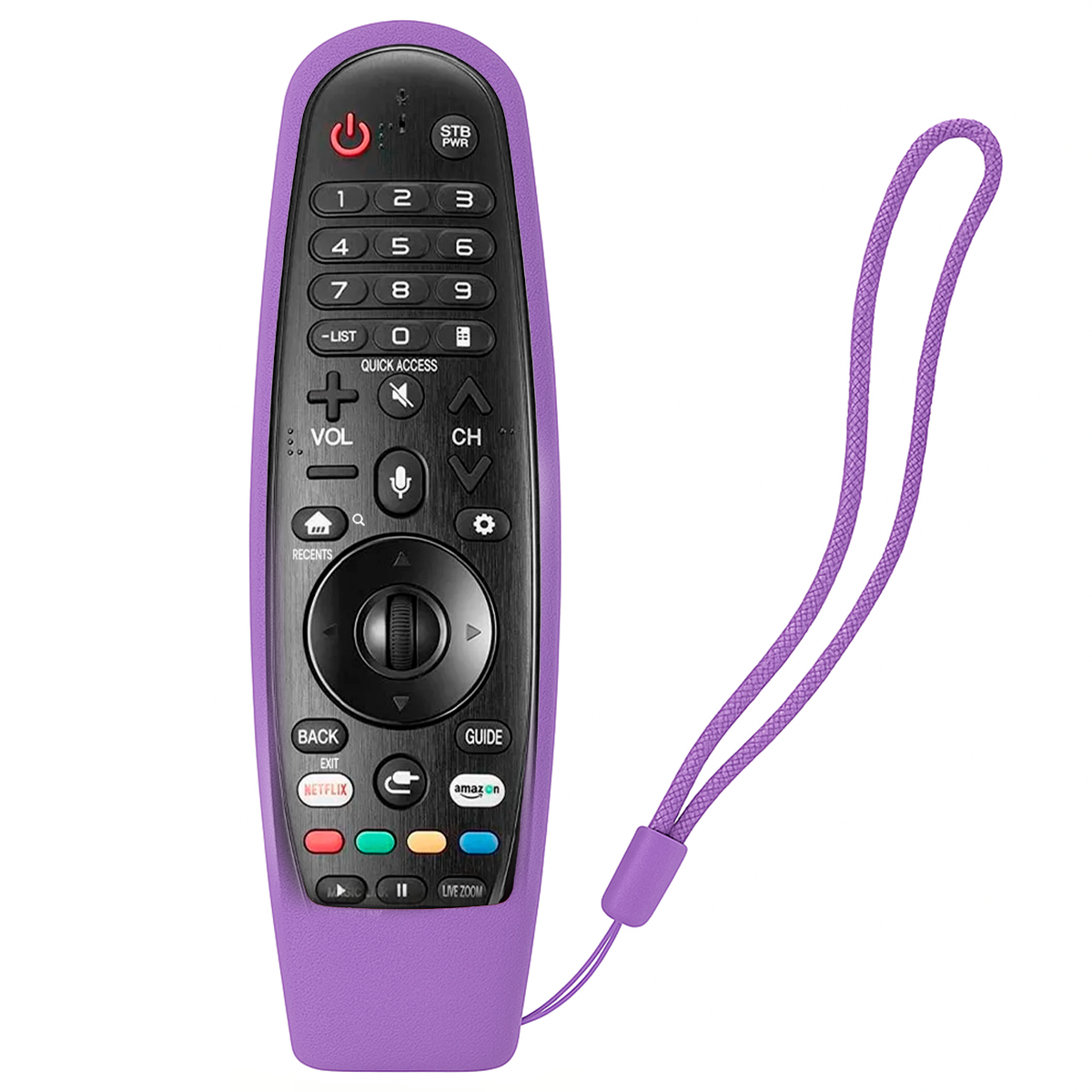 CONTROL REMOTO PARA TV LG SMART LED LCD 4K + FUNDA  COLOR  MORADO - 2