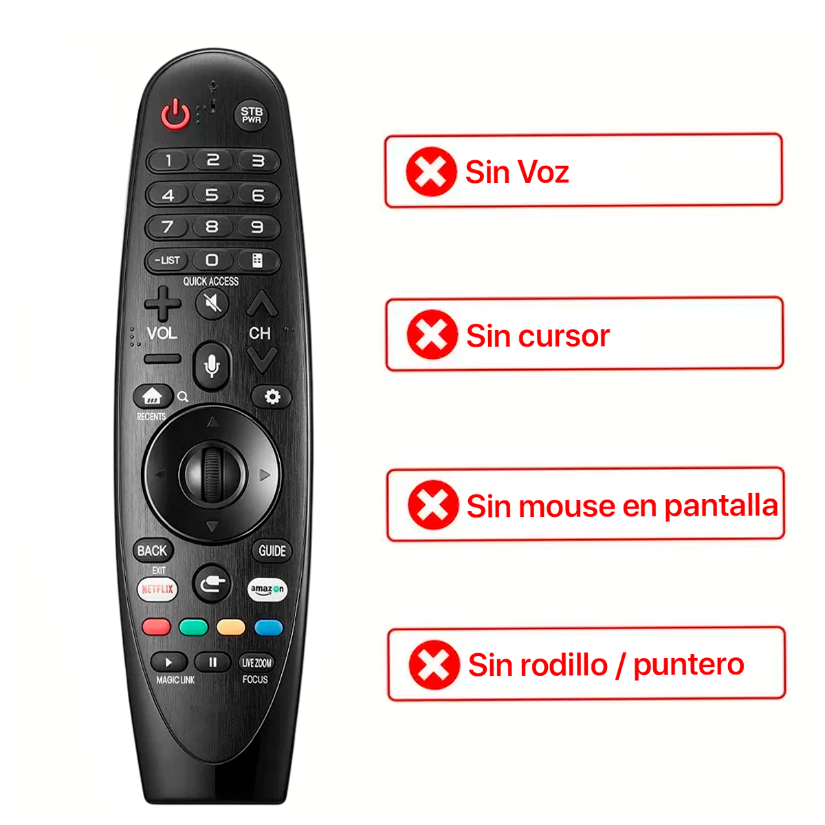 CONTROL REMOTO PARA TV LG SMART LED LCD 4K + FUNDA  COLOR  MORADO - 4
