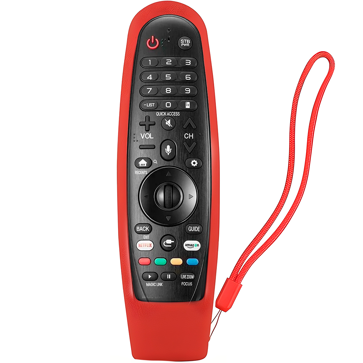 CONTROL REMOTO PARA TV LG SMART LED LCD 4K + FUNDA  COLOR  ROJO - 2