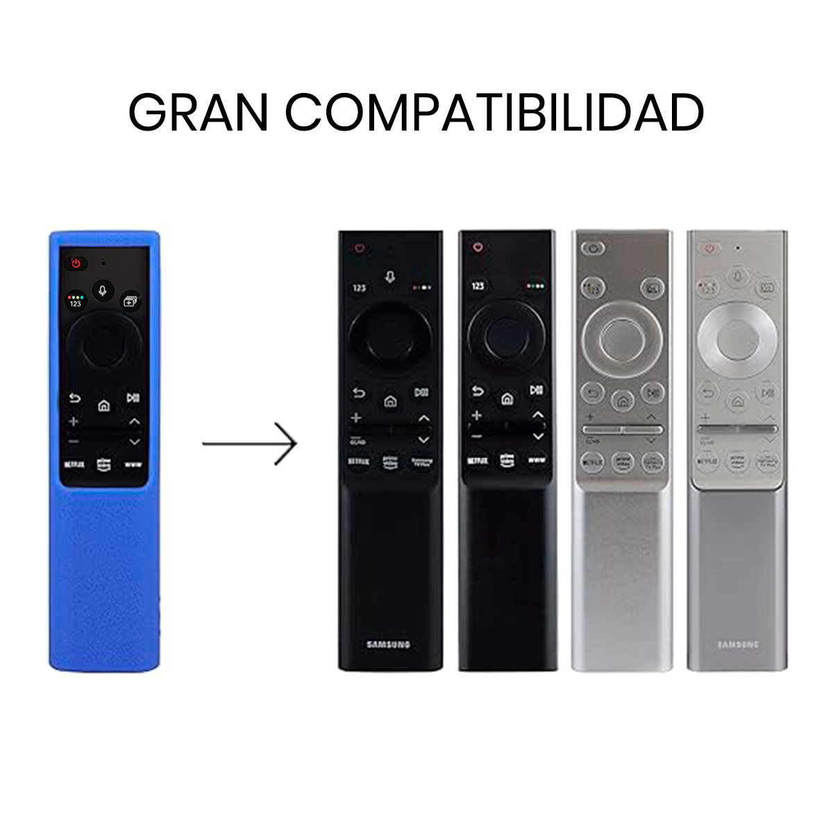 CONTROL REMOTO PARA SAMSUNG CON VOZ SMART 4K WS-2022+FUNDA AZUL - 8