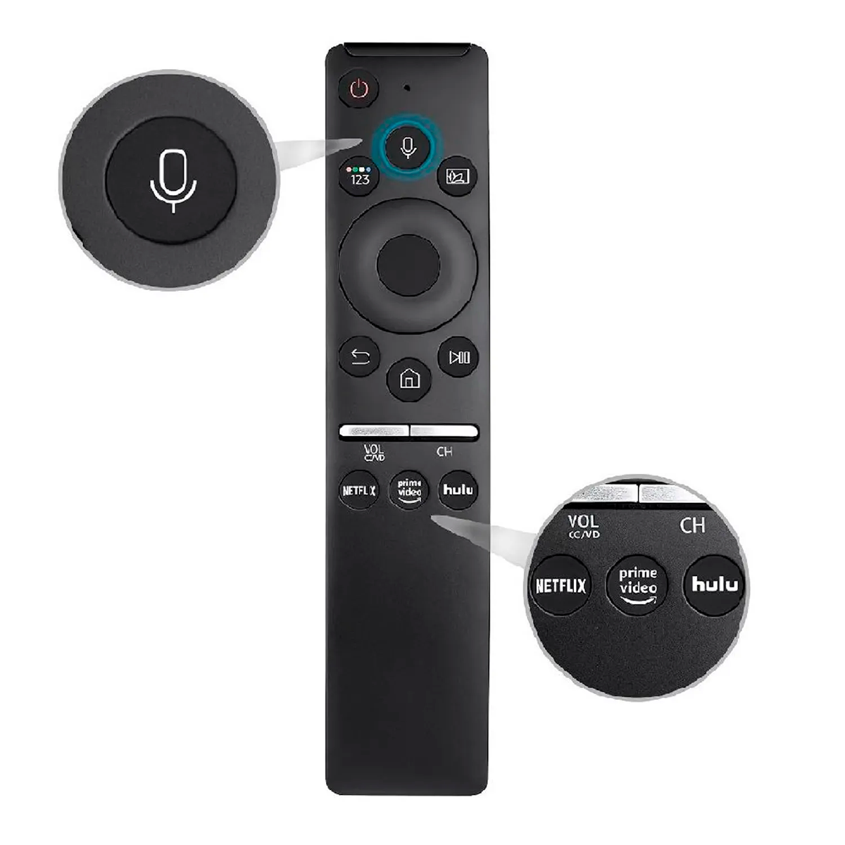 CONTROL PARA TV SAMSUNG COMANDO POR VOZ SMART + FUNDA COLOR NEGRO - 3