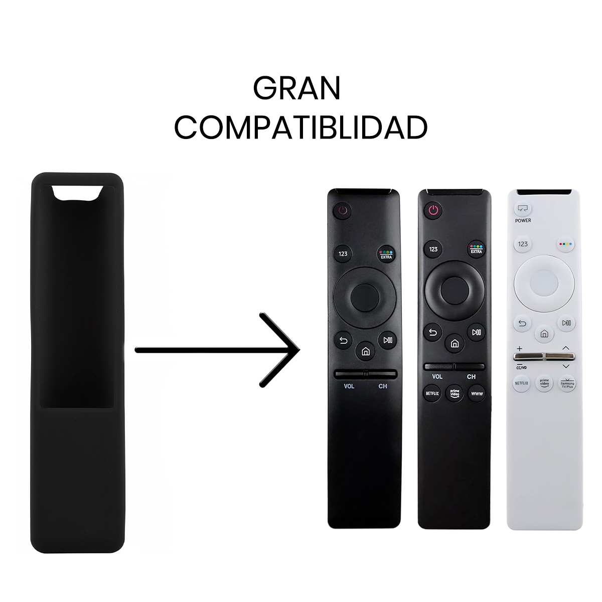 CONTROL PARA TV SAMSUNG COMANDO POR VOZ SMART + FUNDA COLOR NEGRO - 7