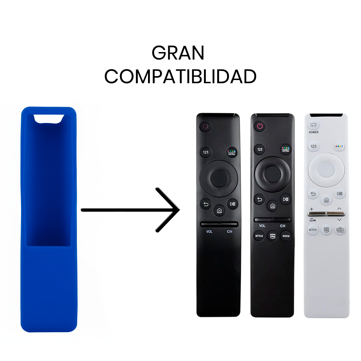 CONTROL PARA TV SAMSUNG COMANDO POR VOZ SMART + FUNDA COLOR AZUL - 7