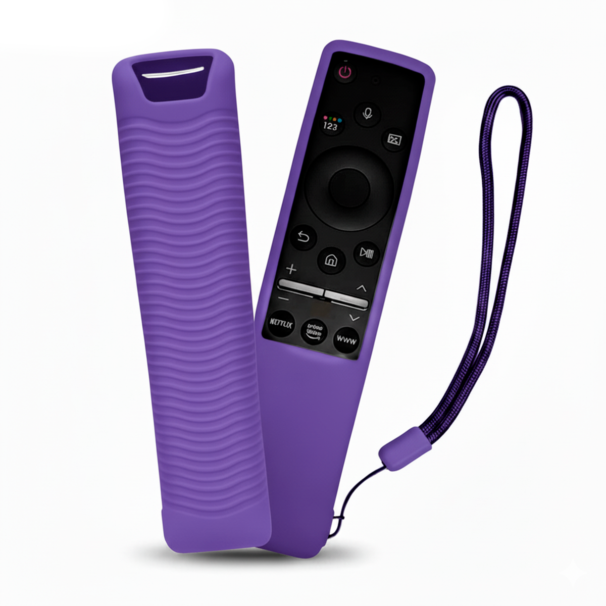 CONTROL PARA TV SAMSUNG COMANDO POR VOZ SMART + FUNDA COLOR MORADO - 1
