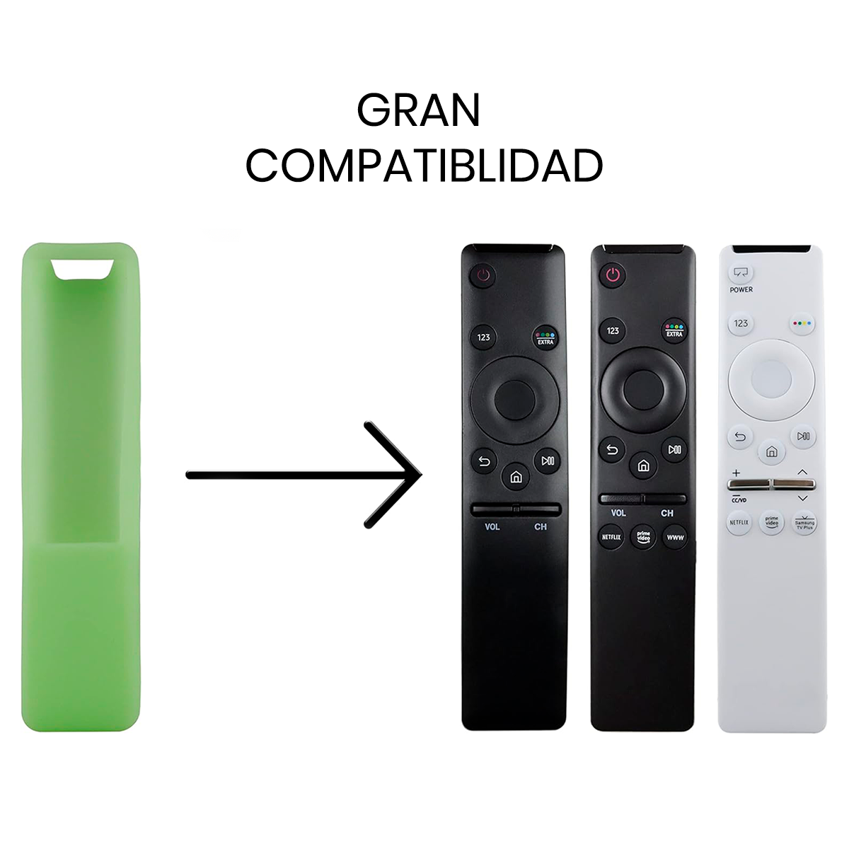CONTROL PARA TV SAMSUNG COMANDO POR VOZ SMART + FUNDA COLOR VERDE NEÓN - 6