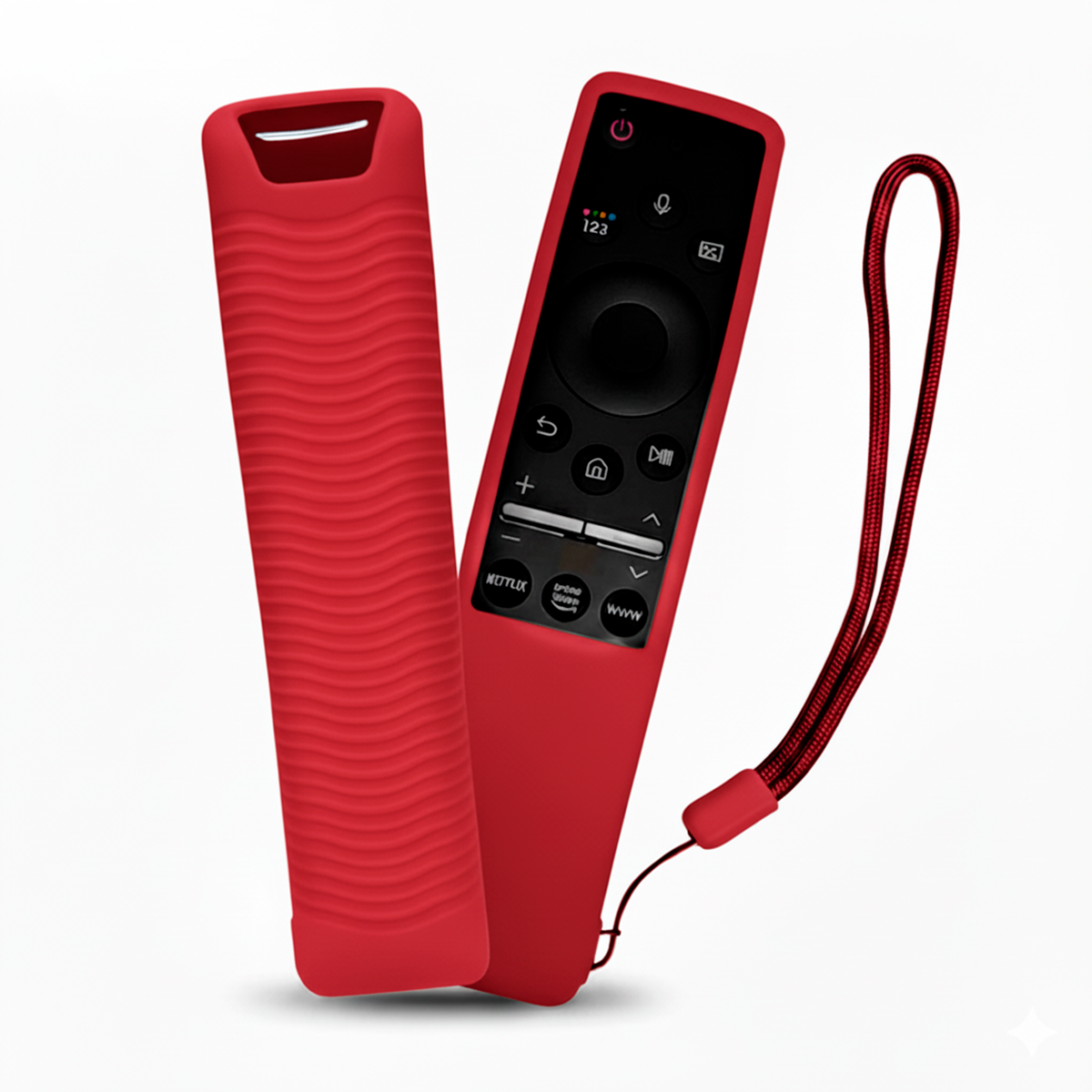 CONTROL PARA TV SAMSUNG COMANDO POR VOZ SMART + FUNDA COLOR ROJO - 1
