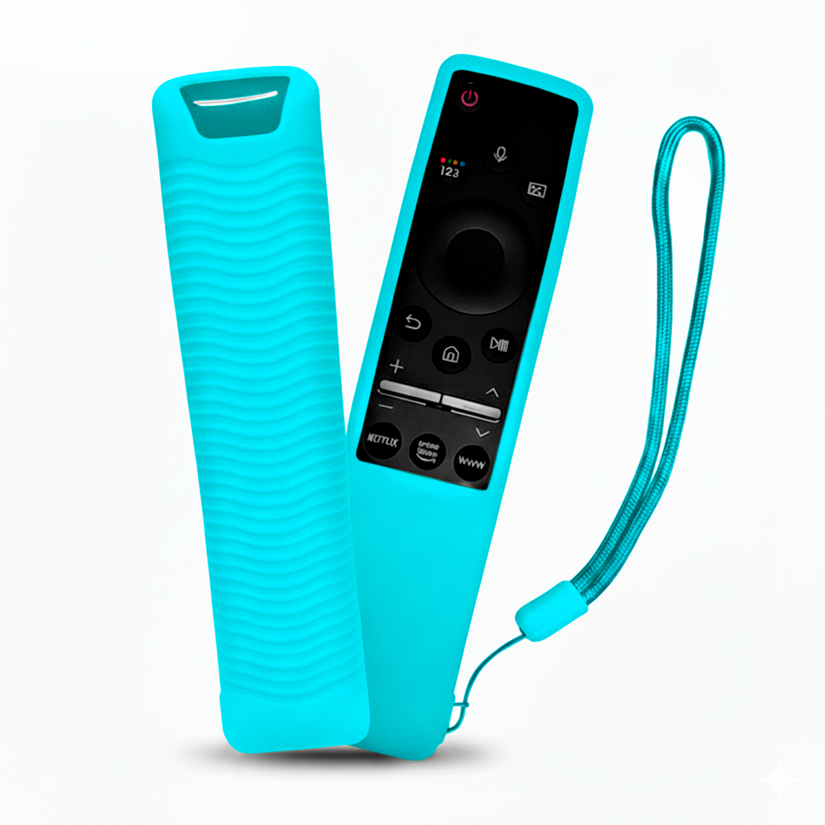 CONTROL PARA TV SAMSUNG COMANDO POR VOZ SMART + FUNDA COLOR TURQUESA - 1