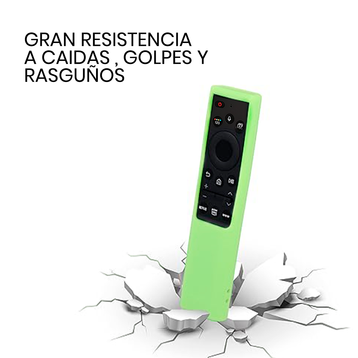 CONTROL REMOTO PARA SAMSUNG CON VOZ SMART 4K WS-2022+ FUNDA VERDE NEÓN - 6