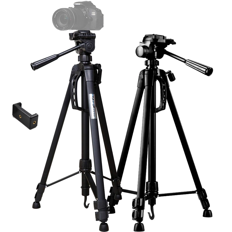 TRÍPODE PROFESIONAL WEIFENG  WT-3730    1.53 M + ADAPTADOR ( BURBUJA DAÑADA) - 1