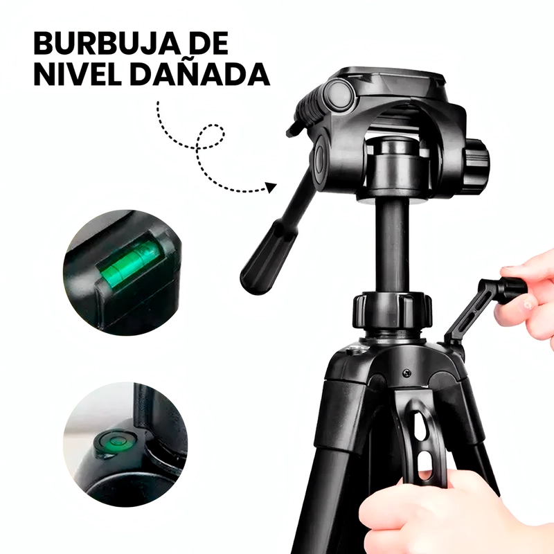 TRÍPODE PROFESIONAL WEIFENG  WT-3730    1.53 M + ADAPTADOR ( BURBUJA DAÑADA) - 2