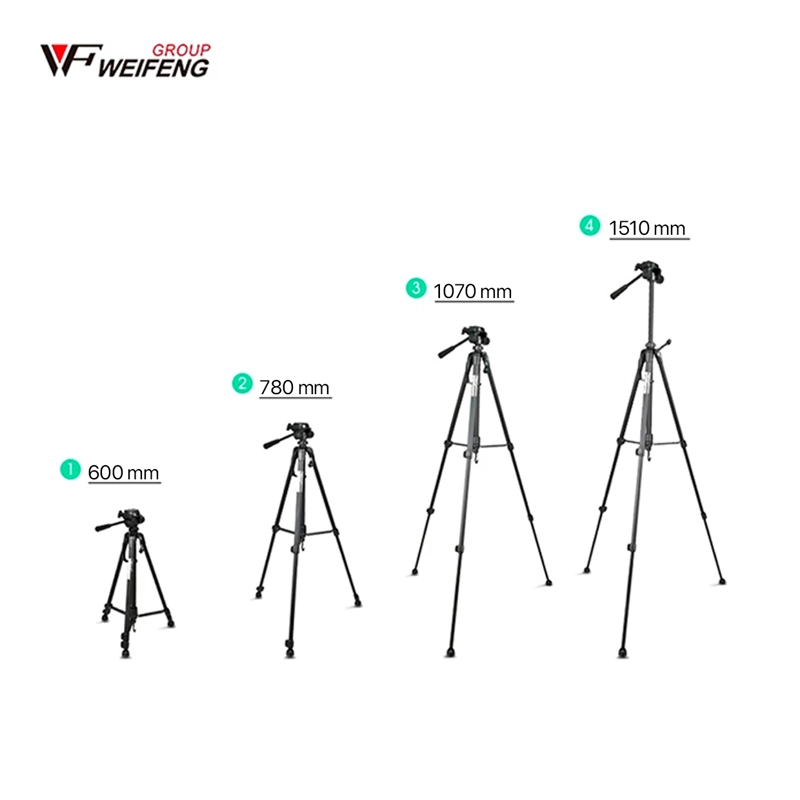 TRÍPODE PROFESIONAL WEIFENG  WT-3730    1.53 M + ADAPTADOR ( BURBUJA DAÑADA) - 5