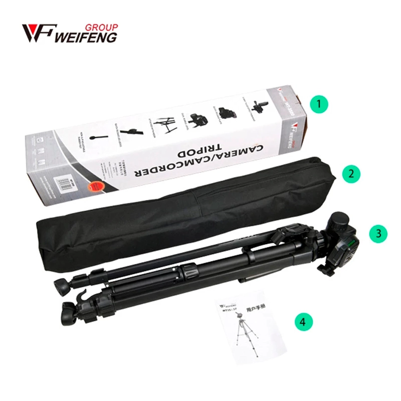 TRÍPODE PROFESIONAL WEIFENG  WT-3730    1.53 M + ADAPTADOR ( BURBUJA DAÑADA) - 8