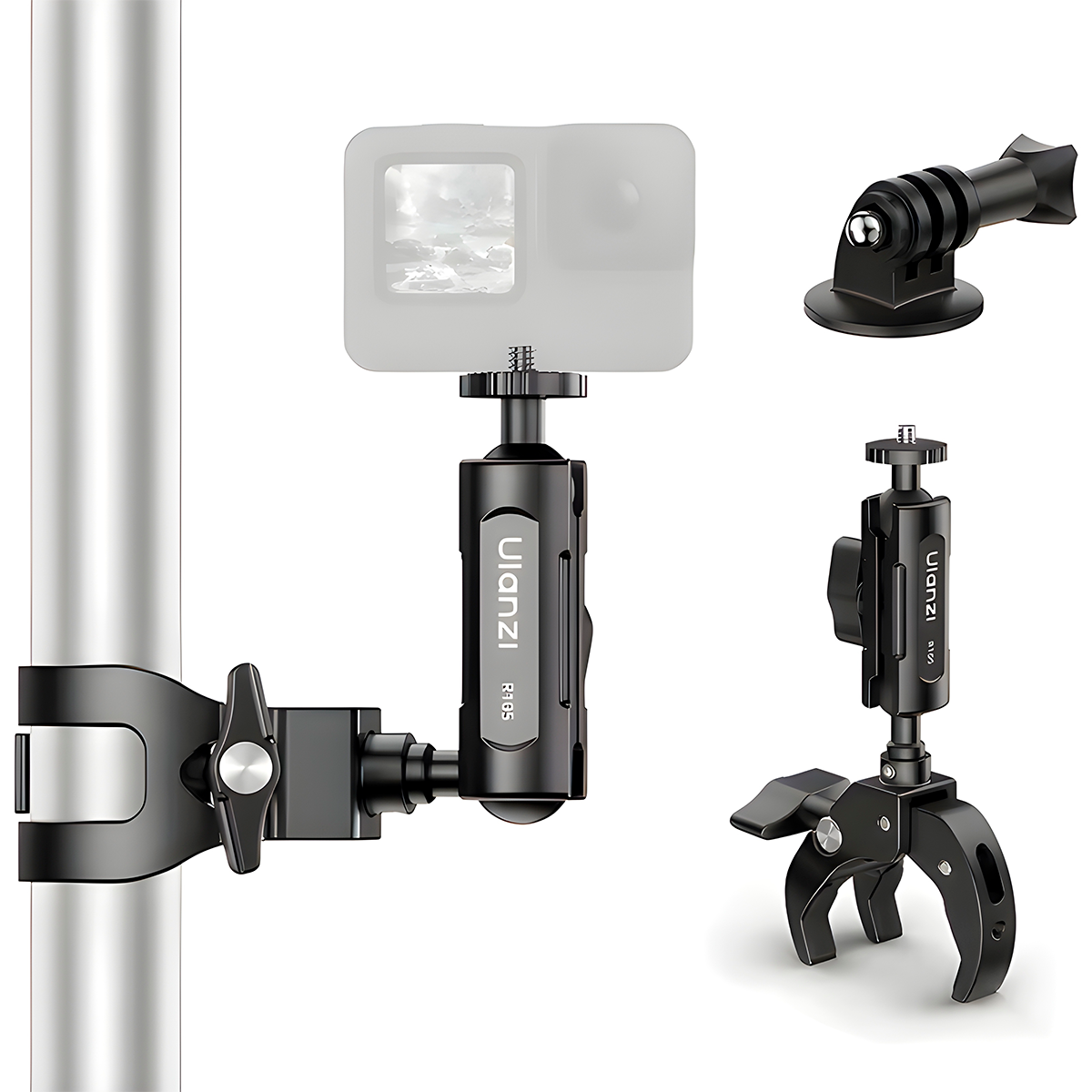 PINZA ABRAZADERA ULANZI R105 COMPATIBLE CON CÁMARAS DE ACCIÓN - 1