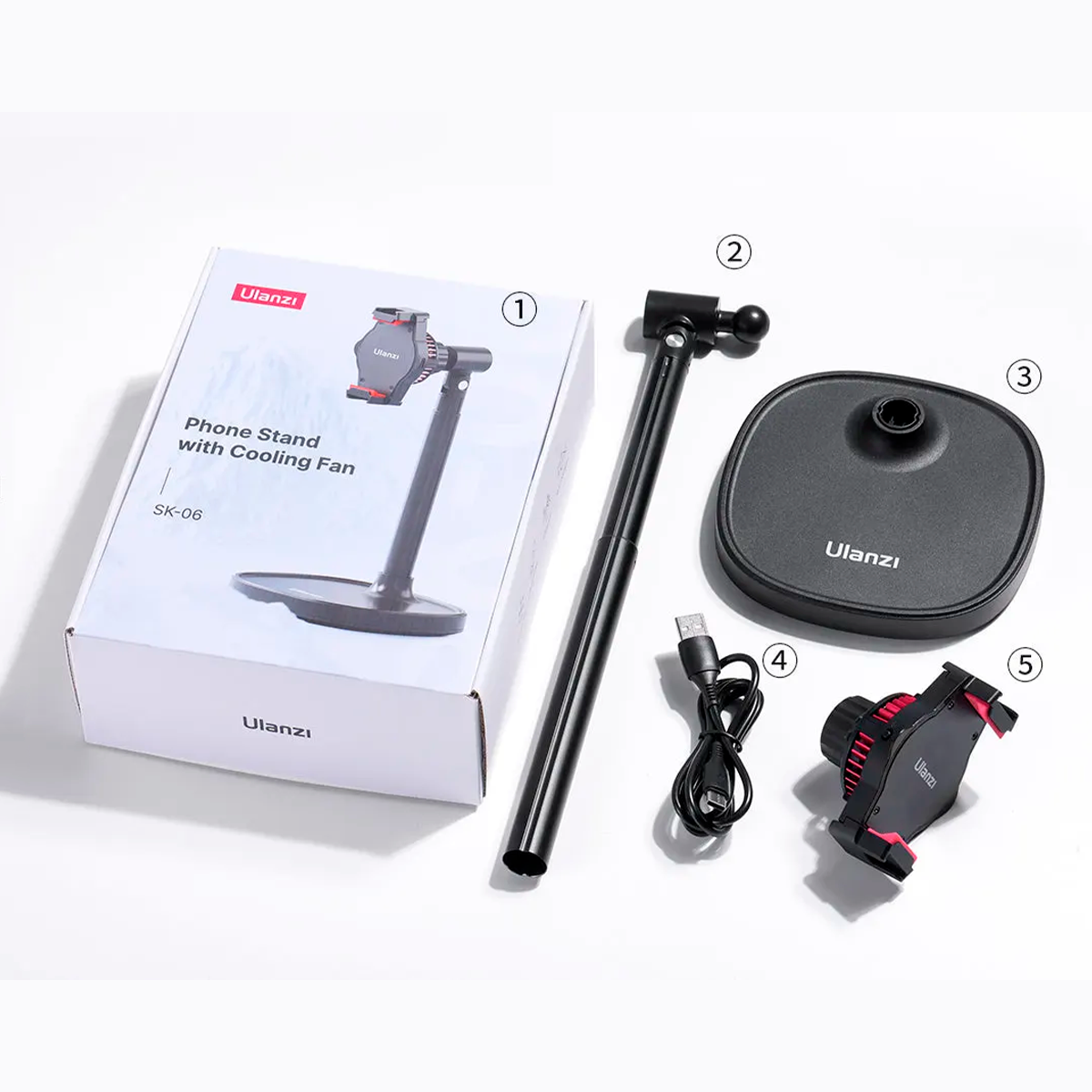 SOPORTE DE CELULAR ULANZI SK-06 CON VENTILADOR DE ENFRIAMIENTO INTEGRADO - 10