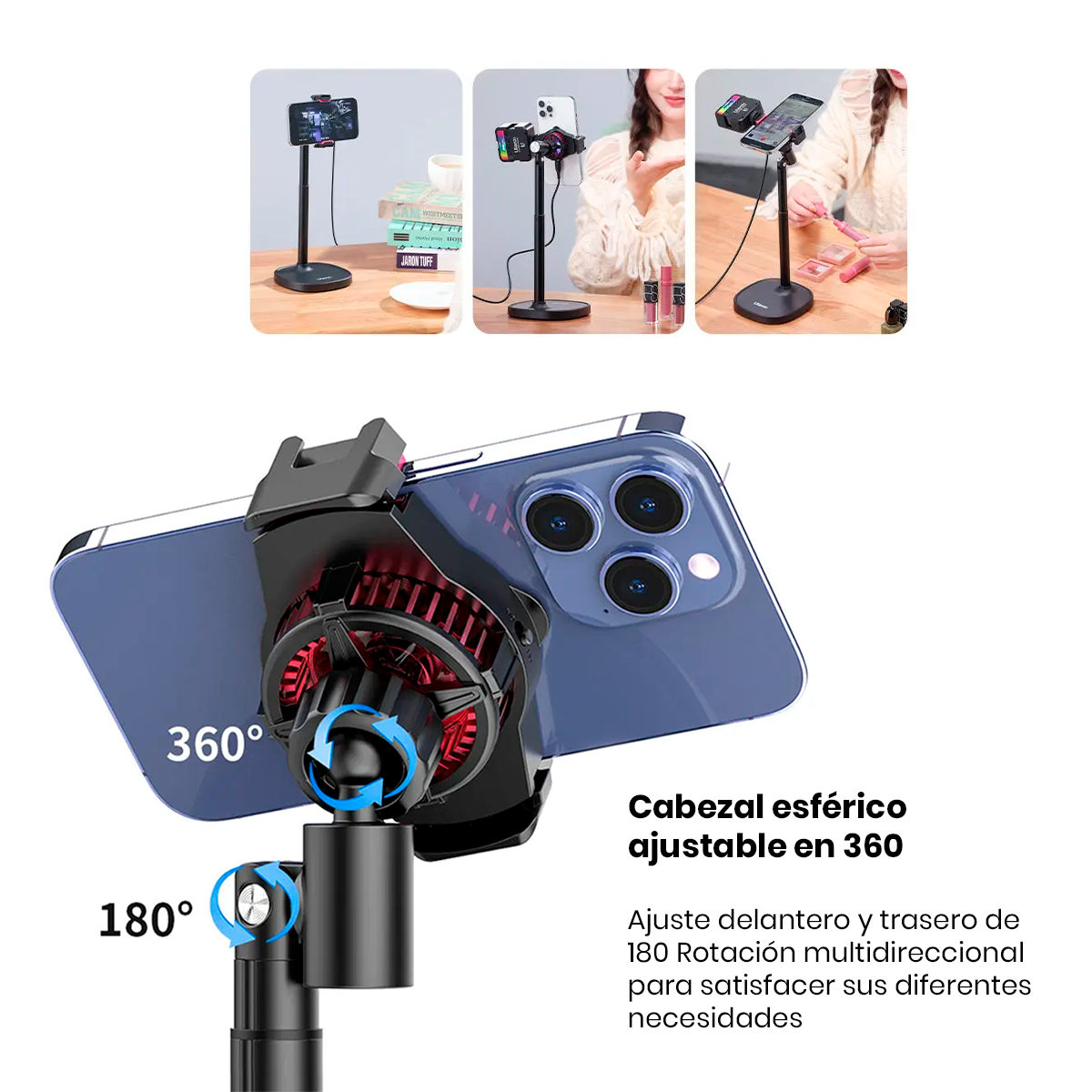 SOPORTE DE CELULAR ULANZI SK-06 CON VENTILADOR DE ENFRIAMIENTO INTEGRADO - 7
