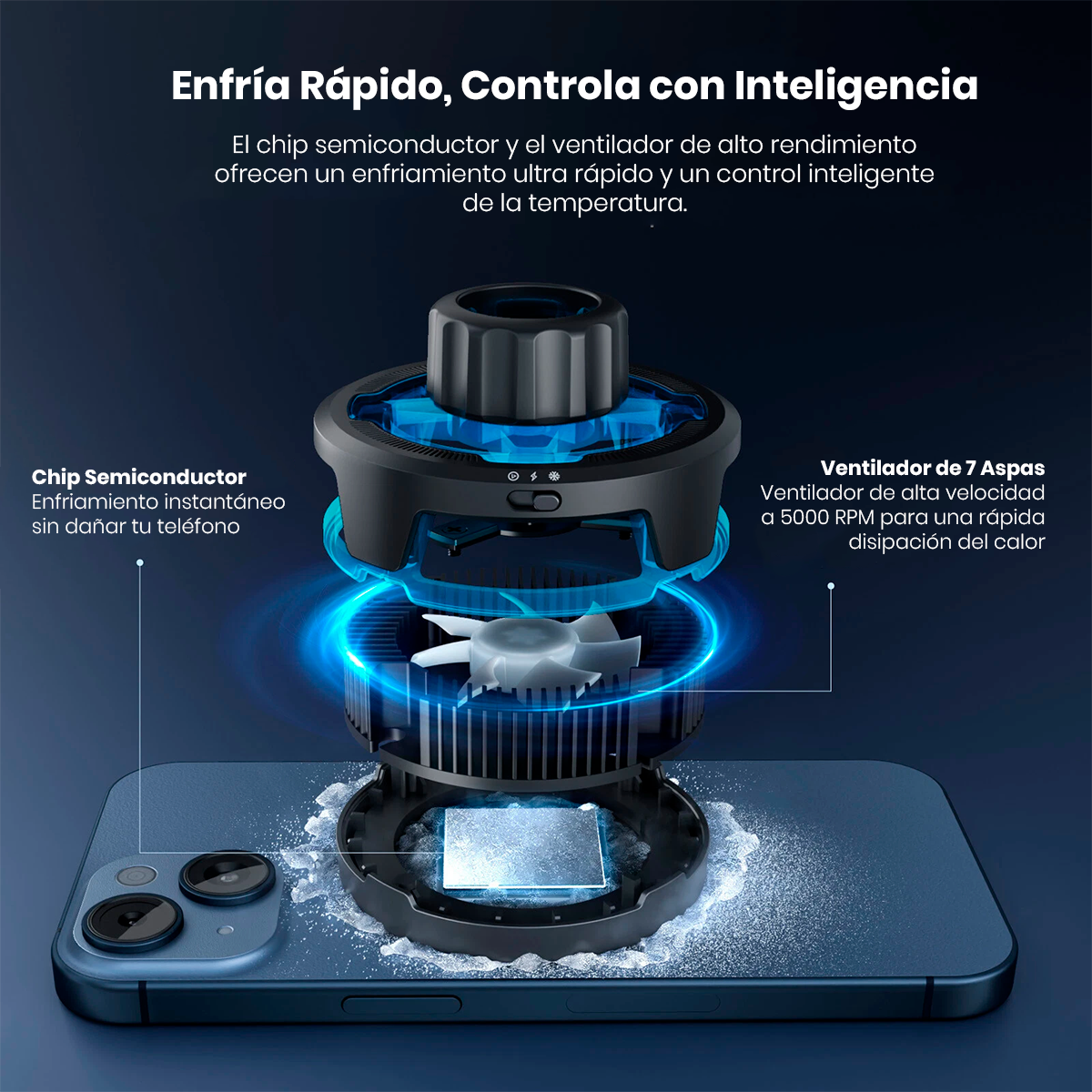 SOPORTE DE CELULAR MAGNETICO ULANZI SK-10 CON VENTILADOR DE REFRIGERACIÓN - 9