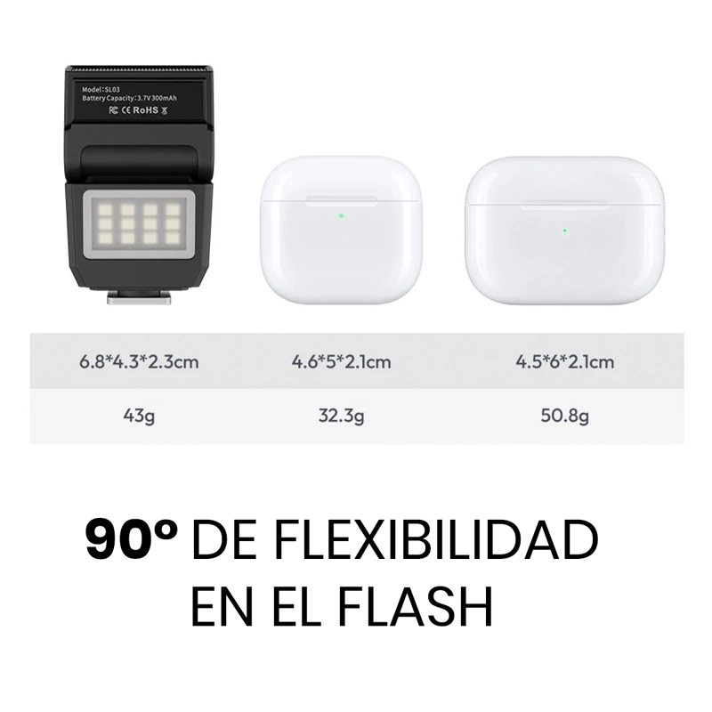 MINI FLASH ULANZI SL03 PARA CÁMARAS COMPATIBLE CON SONY CANON - 6