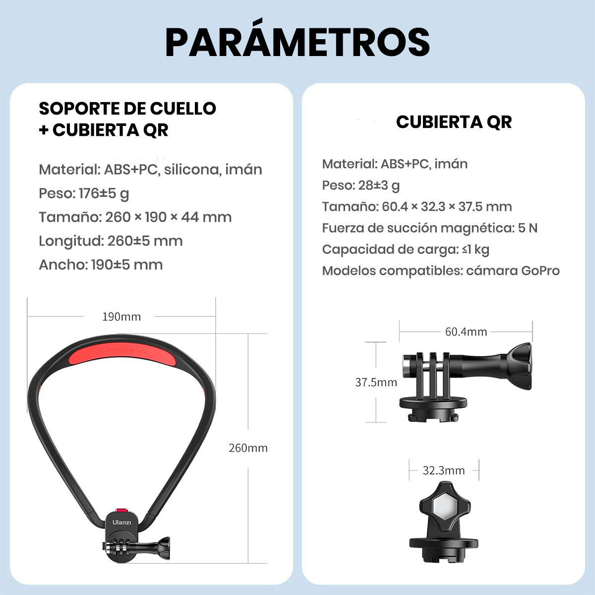 SOPORTE MAGNÉTICO DE CUELLO GO-QUICK II PARA CÁMARAS GOPRO - 5