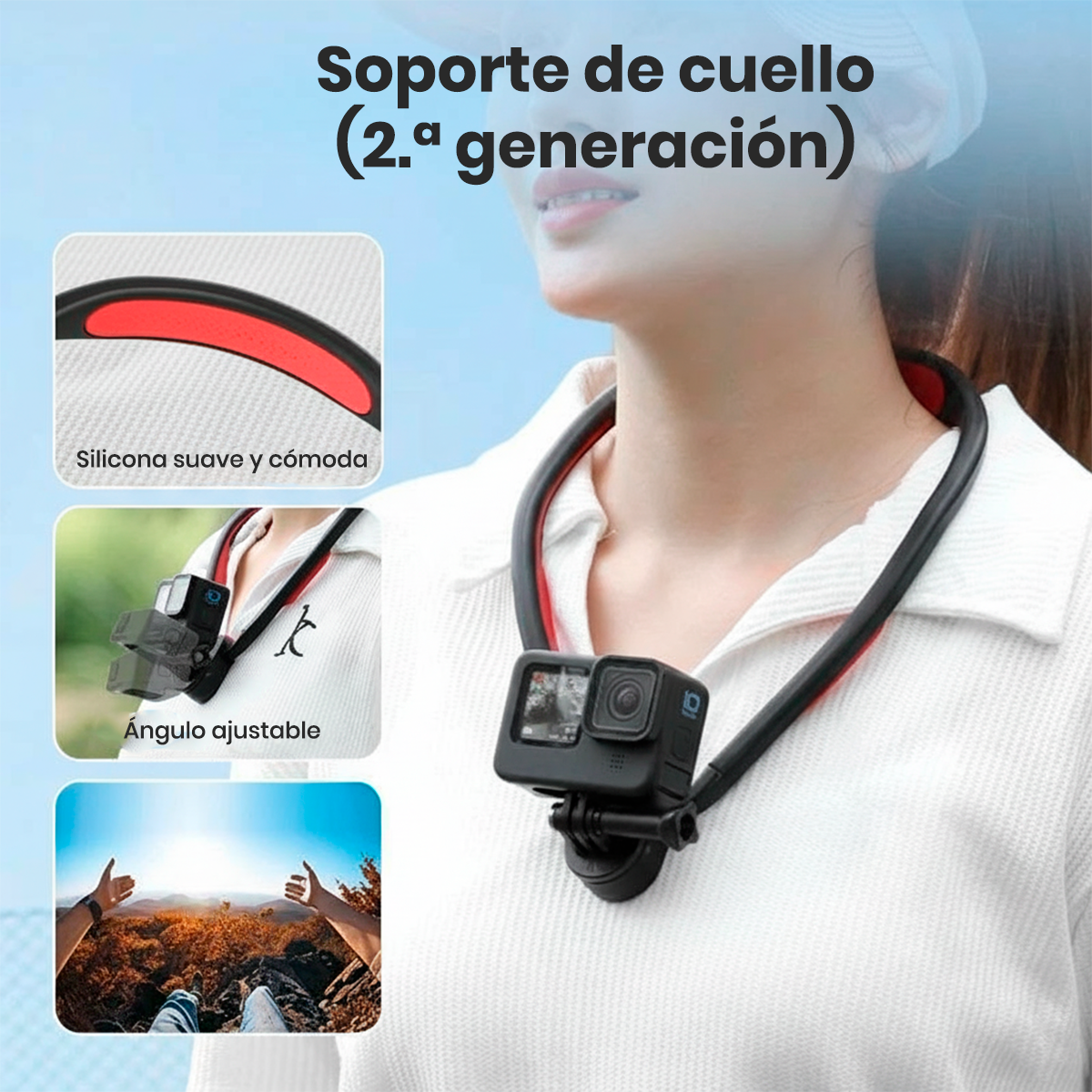 SOPORTE MAGNÉTICO DE CUELLO GO-QUICK II PARA CÁMARAS GOPRO - 8