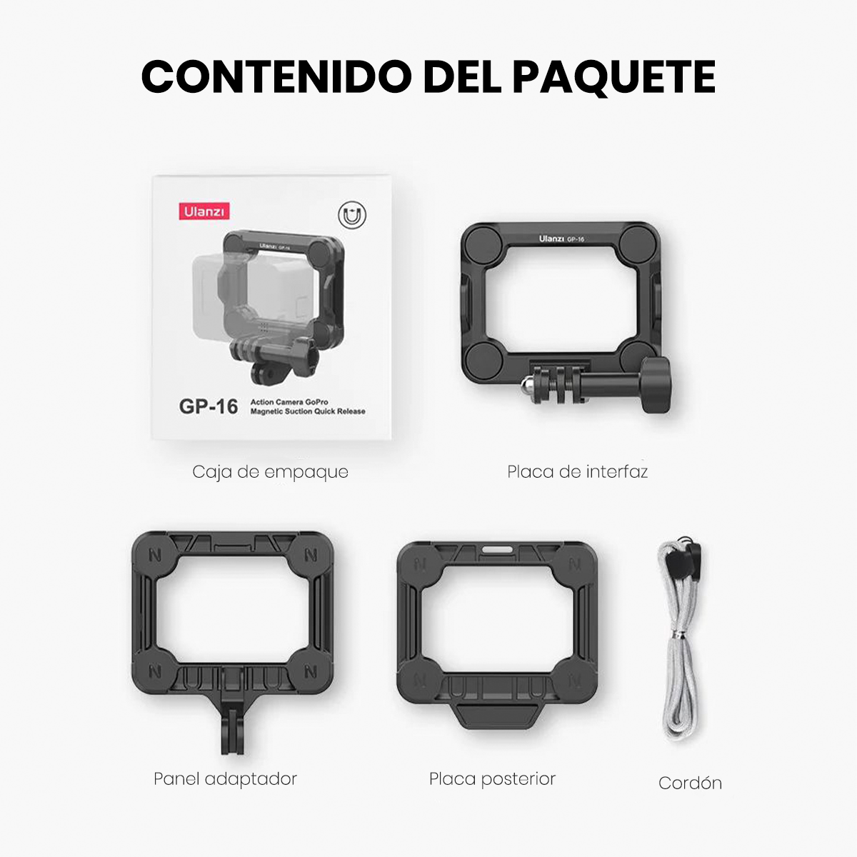 SOPORTE MAGNÉTICO ULANZI GP-16 COMPATIBLE CON CÁMARAS DE ACCIÓN - 9