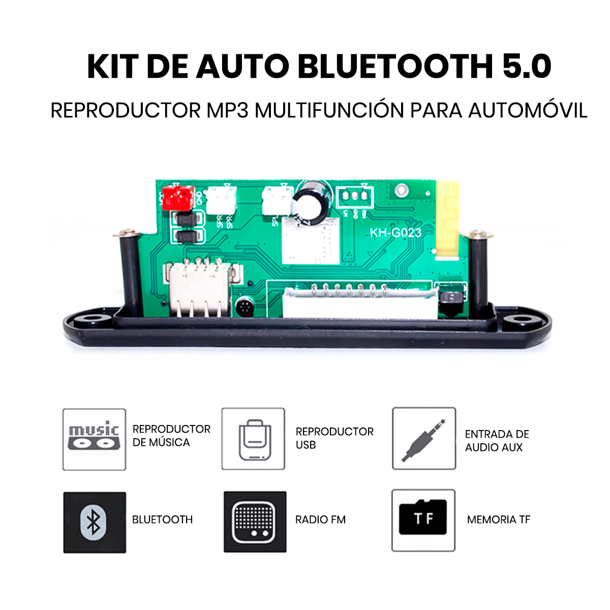PANEL AMPLIFICADOR DE SONIDO 80 WATTS BLUETOOTH 5.0 MP3 FM Y AUXILIAR - 4