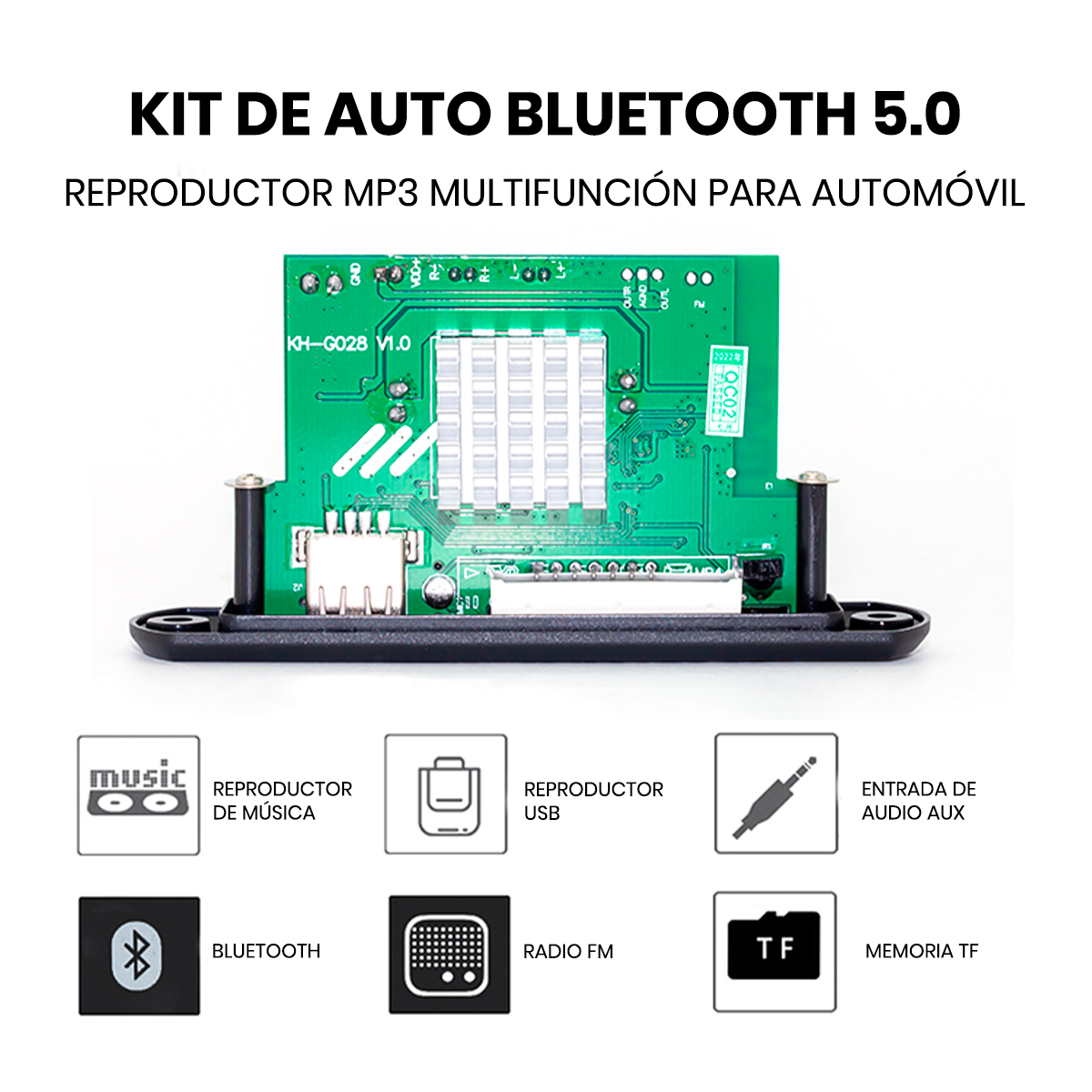 PANEL AMPLIFICADOR DE SONIDO 120 WATTS BLUETOOTH 5.0 MP3 FM AUXILIAR - 3