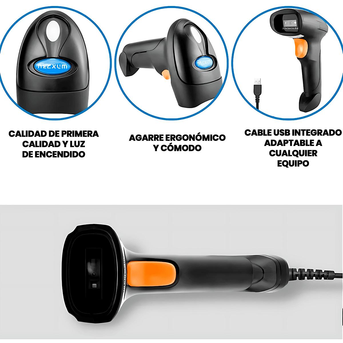 LECTOR DE CÓDIGO DE BARRAS NETUM L3 1D CON CABLE - 3