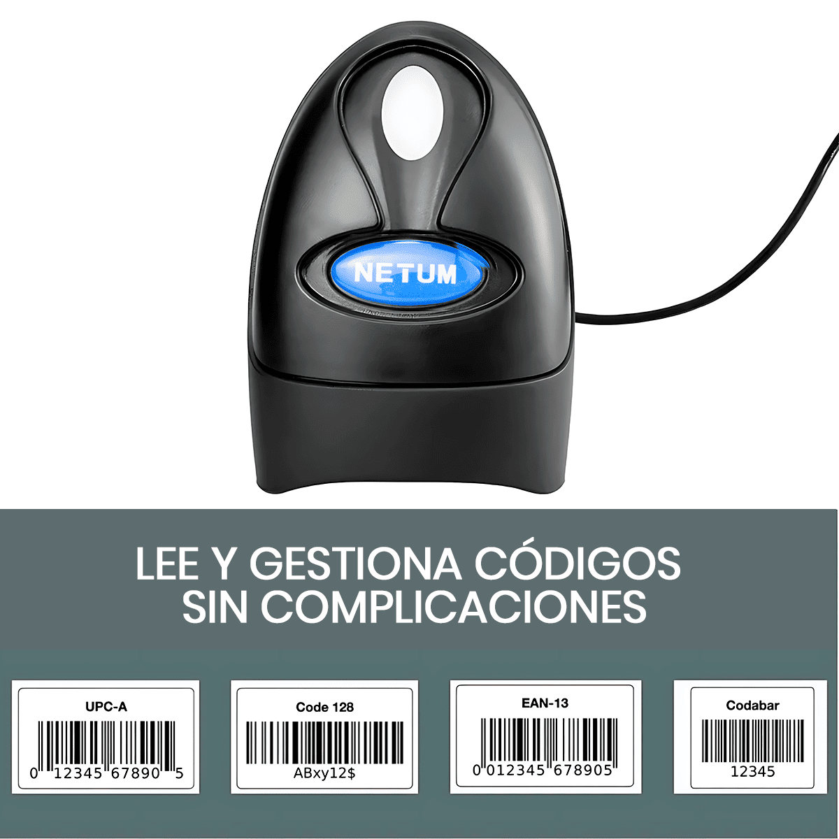 LECTOR DE CÓDIGO DE BARRAS NETUM L3 1D CON CABLE - 4
