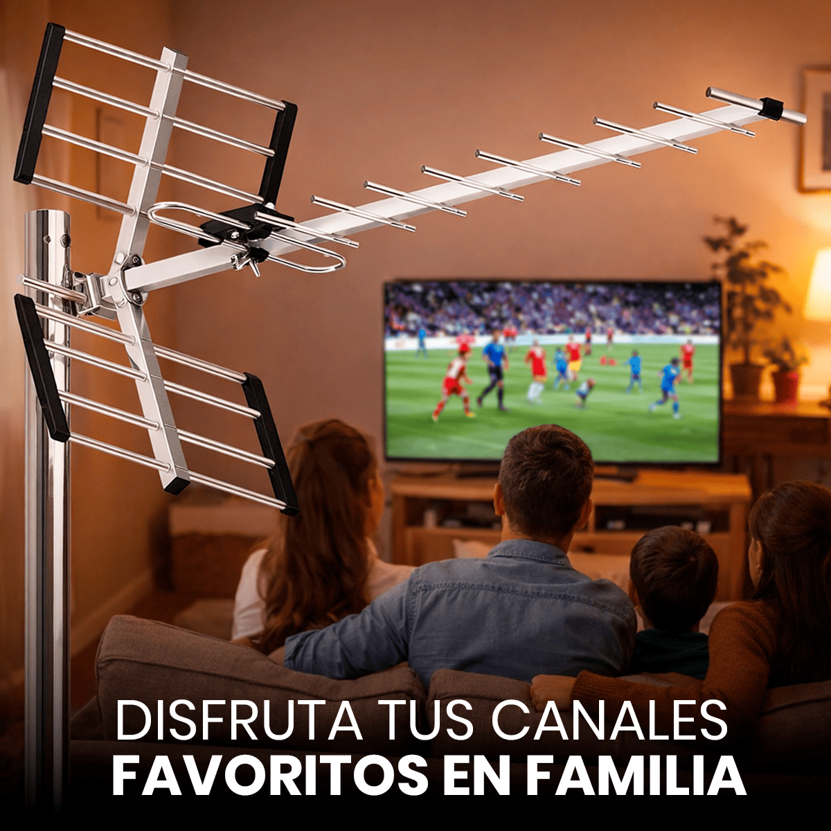 ANTENA DIGITAL TV TDT HD EXTERIOR LIMA PROVINCIAS + MÁSTIL - 5