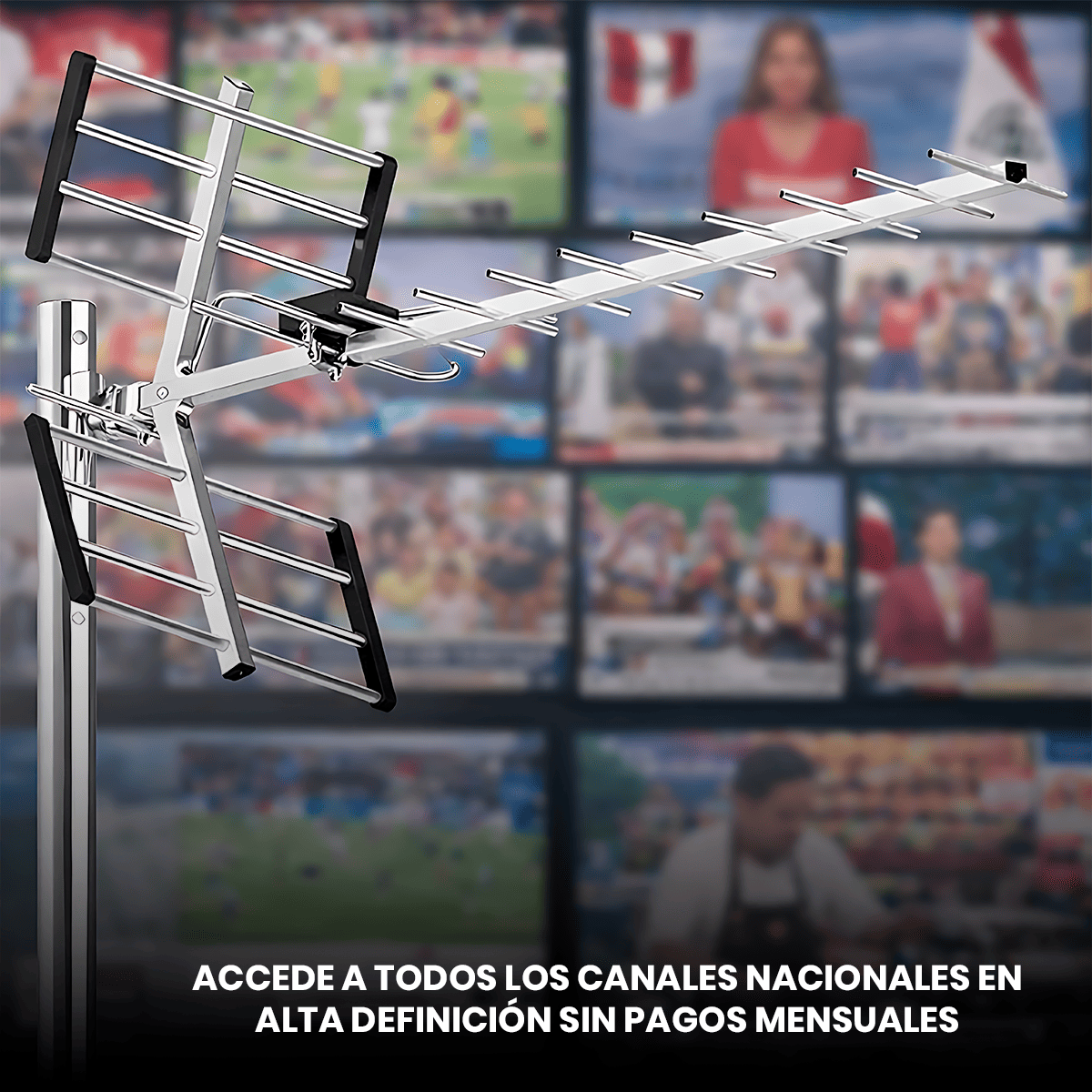 ANTENA DIGITAL TV TDT HD EXTERIOR LIMA PROVINCIAS + MÁSTIL - 8