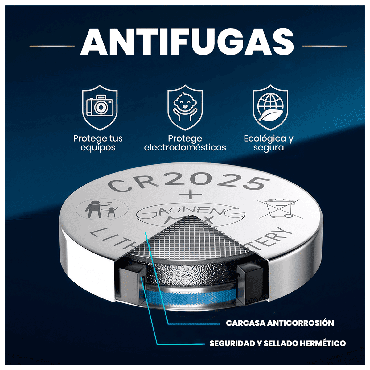 PILA BOTÓN CR2025 3V PACK X 5 - 3
