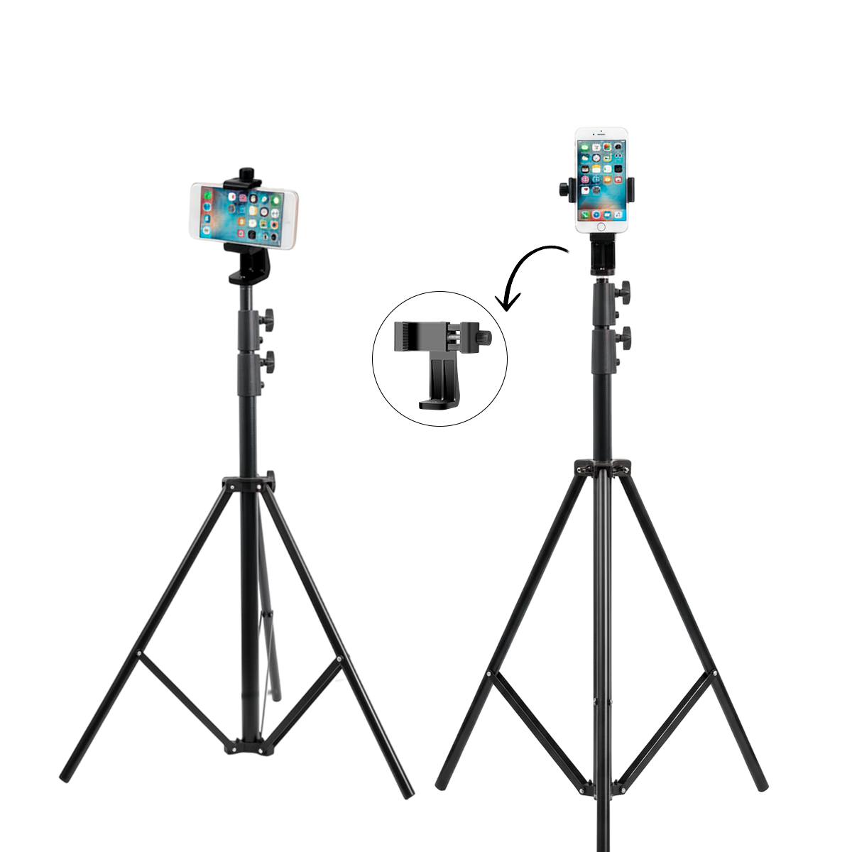TRÍPODE MULTIUSOS PARA CÁMARAS Y CELULARES + ADAPTADOR CELULAR 360° - 1