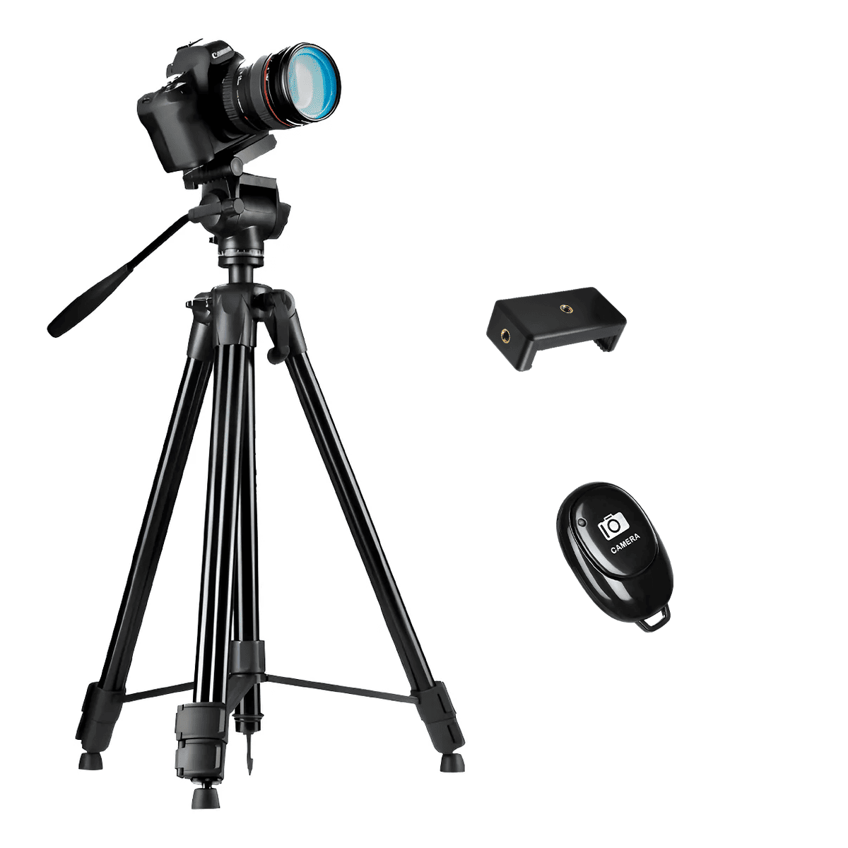 TRÍPODE PROFESIONAL WEIFENG WT-3970 175CM + ADAPTADOR CELULAR + DISPARADOR BLUETOOTH - 1