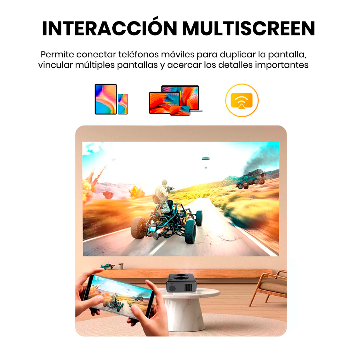 PROYECTOR SMART FULL HD OWLENZ SD550 ENFOQUE AUTOMÁTICO + ECRAN120 PULGADAS PLOMO - 8