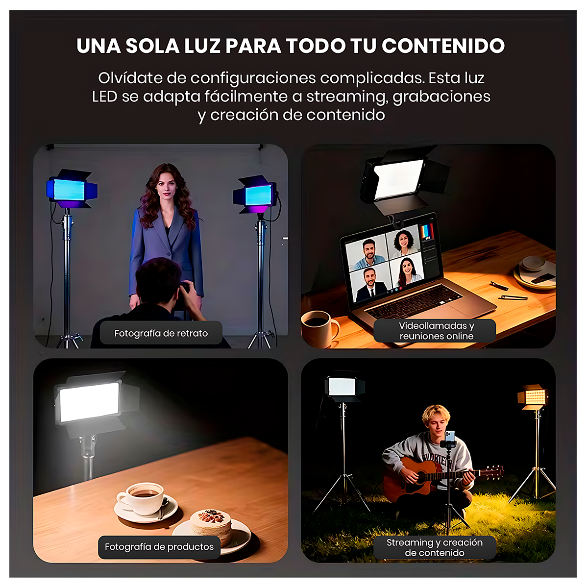 PANEL LUZ LED 300 RGB RECARGABLE PARA FOTOGRAFIA - 2