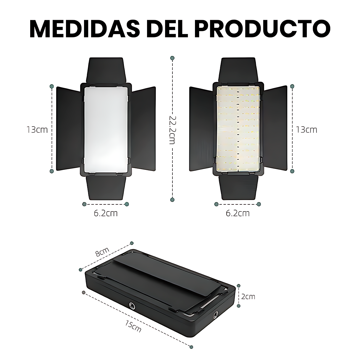 PANEL LUZ LED 300 RGB RECARGABLE PARA FOTOGRAFIA - 7
