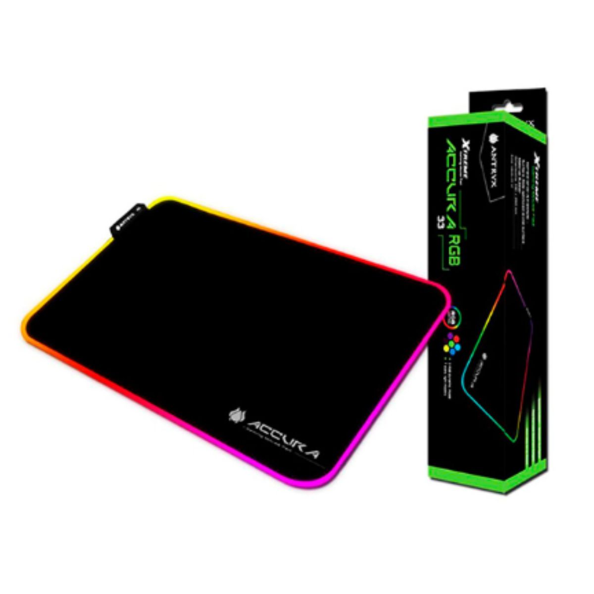 PAD MOUSE ANTRYX ACCURA 33 RGB 80 MEDIUM 830 X 260 MM NEGRO (AMP-1200RGB) - 1