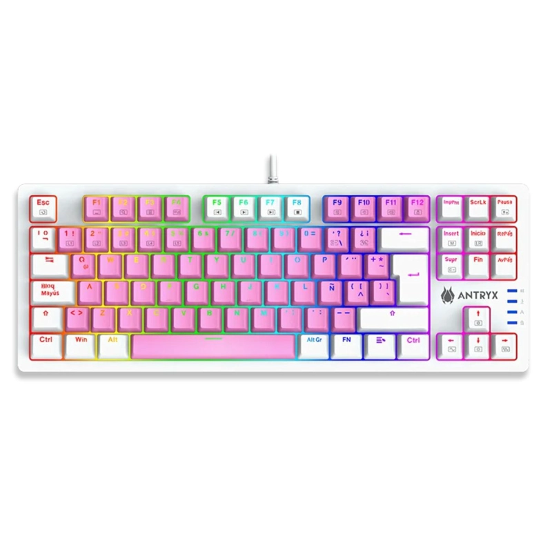 TECLADO MECÁNICO ANTRYX MK840 PINK SWITCH RED - 1