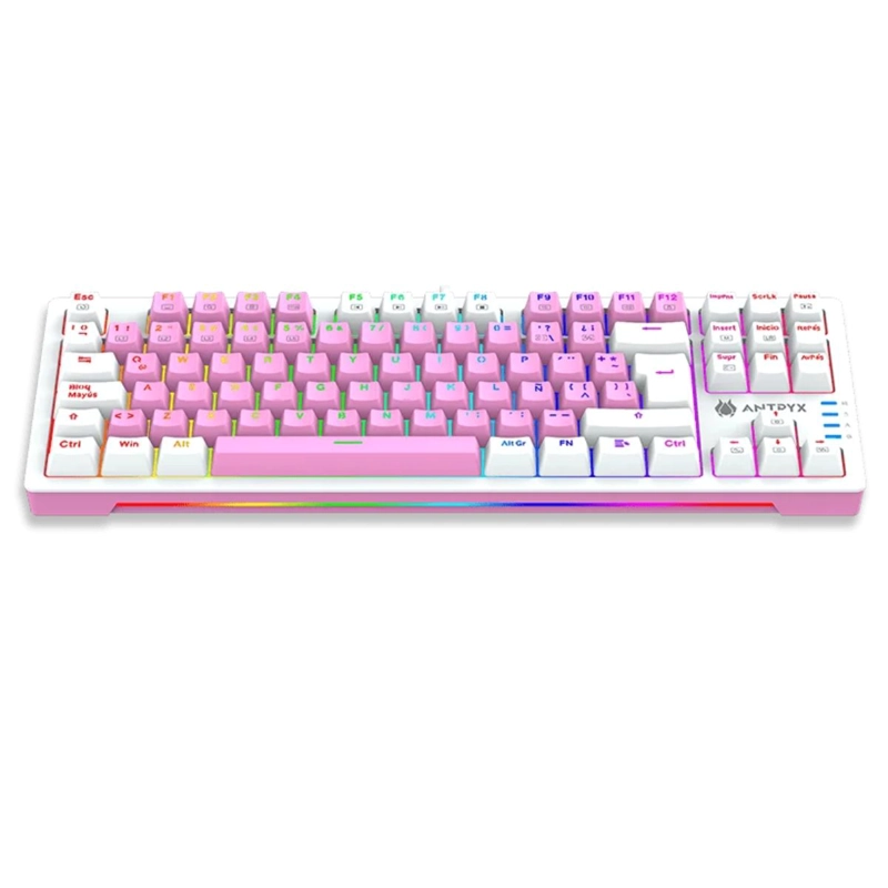 TECLADO MECÁNICO ANTRYX MK840 PINK SWITCH RED - 3