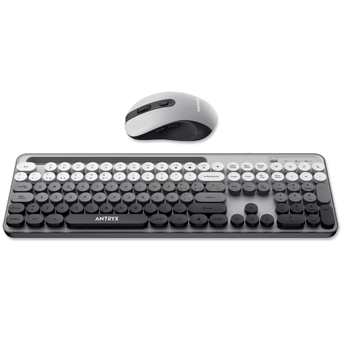 KIT WIRELESS TECLADO + MOUSE ANTRYX WS-970 GRAY, HOLDER SLOT (ASC-WS970GY) - 3