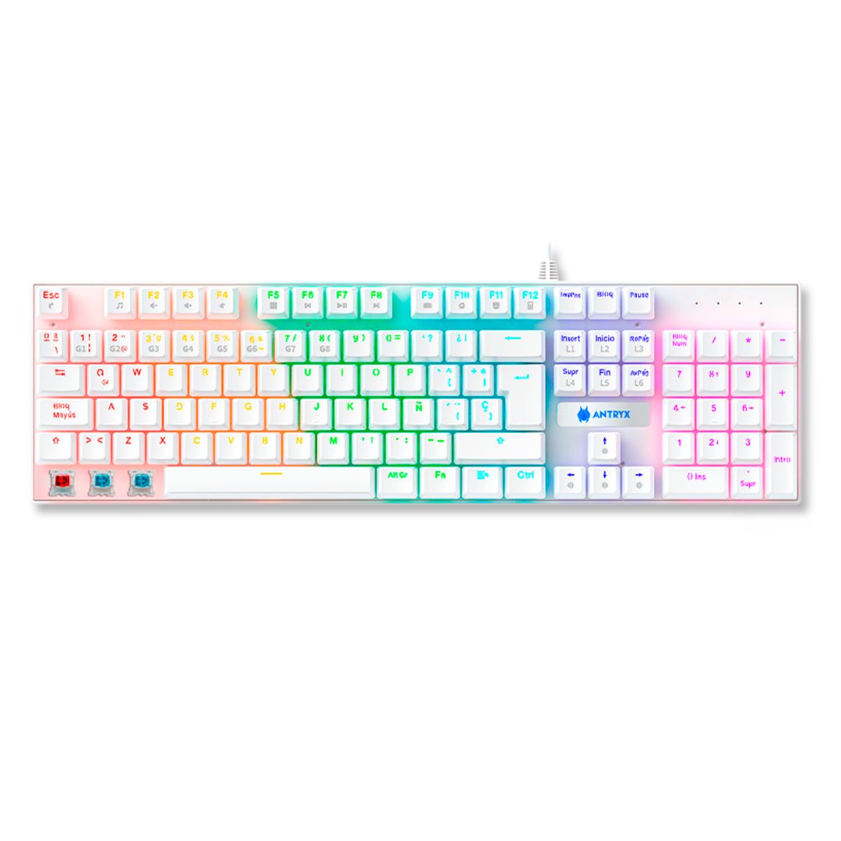 KIT GAMING AUDIFONO + TECLADO + MOUSE ANTRYX GC-3100 X3 WHITE, RED SWITCH (AGC-3100X3WRE-SP) - 2